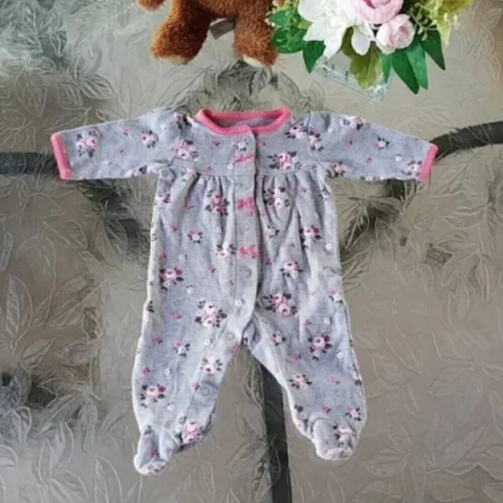 Adorable pink/gray Carter's baby suit. Size 3M Gift babyshower Christmas Newborn